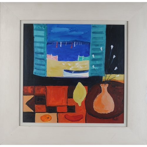 2991 - † JUNE TODD (SCOTTISH CONTEMPORARY)VIEW FROM THE WINDOW (2003)Acrylic, signed lower right, 35 x 36cm... 