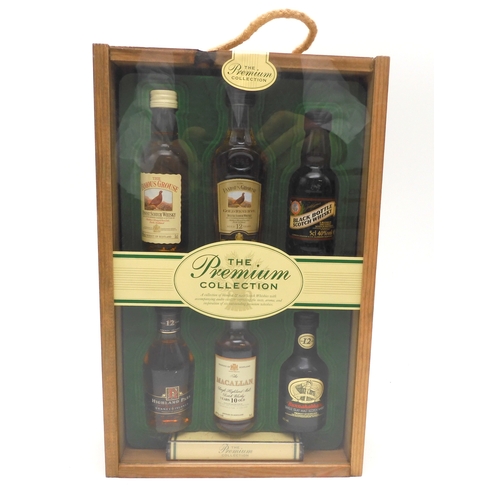 2690 - MATHEW GLOAG & SON LTD The Premium Collection Miniature Scotch Whisky Wooden Presentation Box Se... 