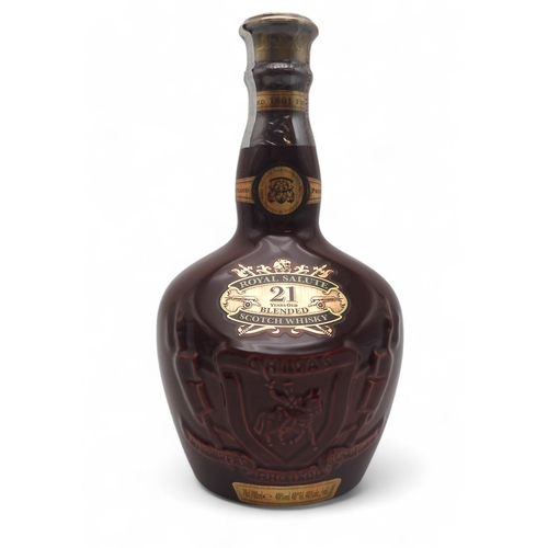 2690G - ROYAL SALUTE 21 YEAR OLD RUBY FLAGONOne Bottle Of Chivas Brothers Royal Salute 21 Year Old Blended S... 