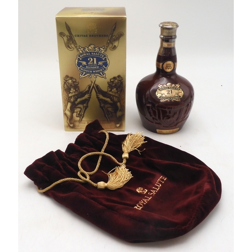 2690G - ROYAL SALUTE 21 YEAR OLD RUBY FLAGONOne Bottle Of Chivas Brothers Royal Salute 21 Year Old Blended S... 