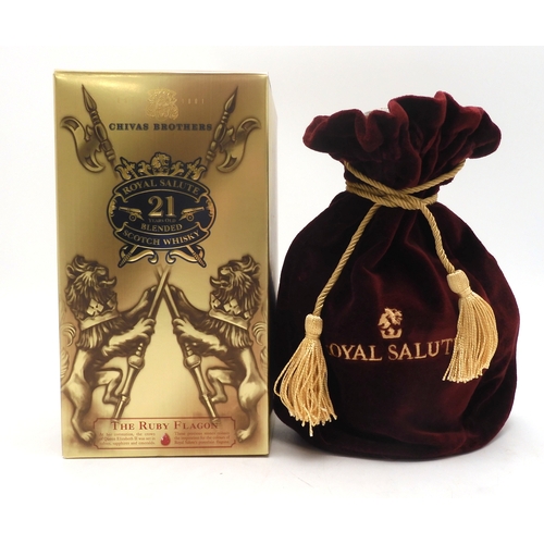 2690G - ROYAL SALUTE 21 YEAR OLD RUBY FLAGONOne Bottle Of Chivas Brothers Royal Salute 21 Year Old Blended S... 