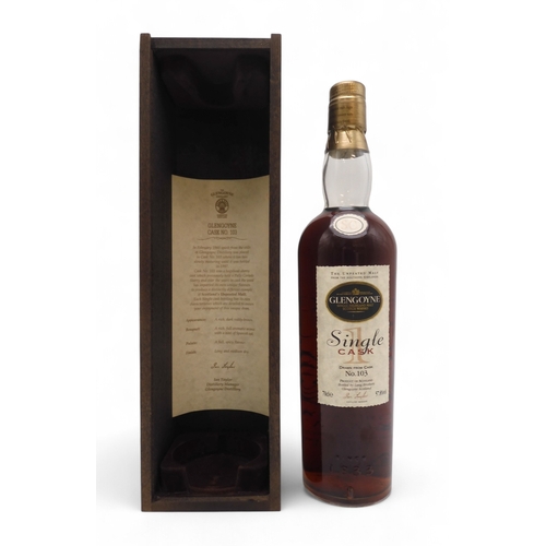 2693 - GLENGOYNE SINGLE CASK 103 One Bottle Of Glengoyne Single Malt Scotch Whisky Distilled February 1985,... 