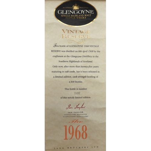 2693F - GLENGOYNE 1968 VINTAGE RESERVE 25 YEARS OLD One Bottle Of Cask Strength Glengoyne Vintage Reserve Si... 