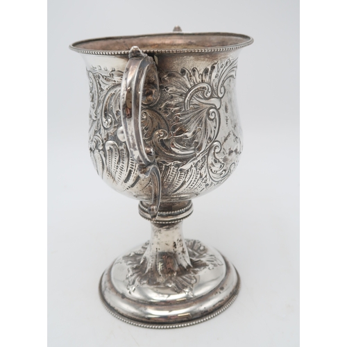 2548A - A VICTORIAN SILVER TWIN-HANDLED TROPHY CUPby E S Barnsley & Co, Birmingham 1896, chased and engr... 