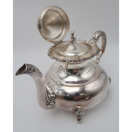 2549 - A GERMAN SILVER FOUR PIECE TEA SERVICEmarked 'ORIGINAL ALT-HEIDELBERG 925 STERLING', of baluster for... 