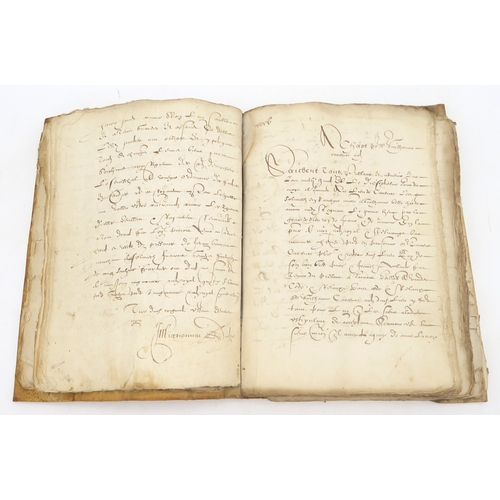 2673 - AN EARLY-17th CENTURY FRENCH MANUSCRIPT BOOKKept by a Monsieur Mignonnac, apparently a notary or sol... 