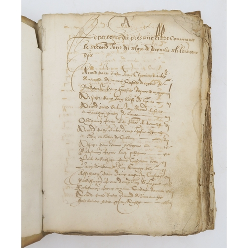 2673 - AN EARLY-17th CENTURY FRENCH MANUSCRIPT BOOKKept by a Monsieur Mignonnac, apparently a notary or sol... 