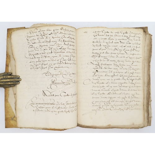 2673 - AN EARLY-17th CENTURY FRENCH MANUSCRIPT BOOKKept by a Monsieur Mignonnac, apparently a notary or sol... 