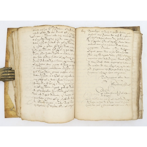 2673 - AN EARLY-17th CENTURY FRENCH MANUSCRIPT BOOKKept by a Monsieur Mignonnac, apparently a notary or sol... 