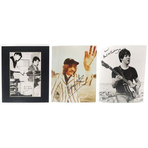 2641A - THE BEATLES - SIGNED PHOTOGRAPHS OF SIR PAUL McCARTNEY, RINGO STARR AND PETE BESTEach with certifica... 