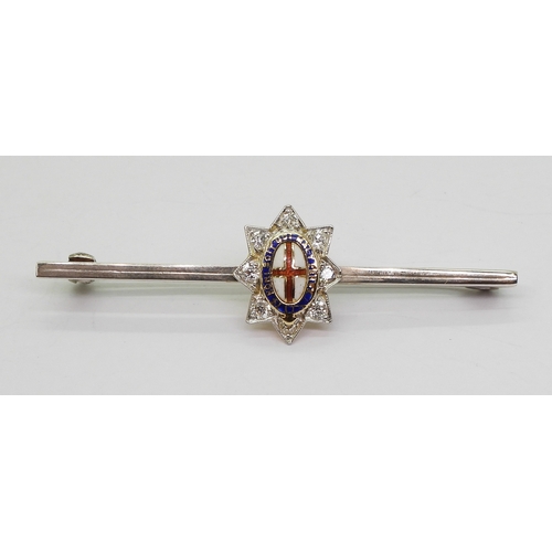 2621 - A COLDSTREAM GUARDS BROOCHthe yellow and white metal brooch is mounted with an eight pointed star se... 