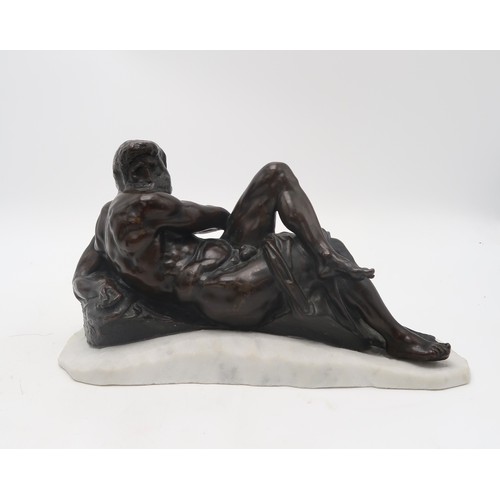 2261 - AFTER MICHELANGELO BUONARROTI (ITALIAN 1475-1564)A pair of French bronze sculptures of Day and Night... 