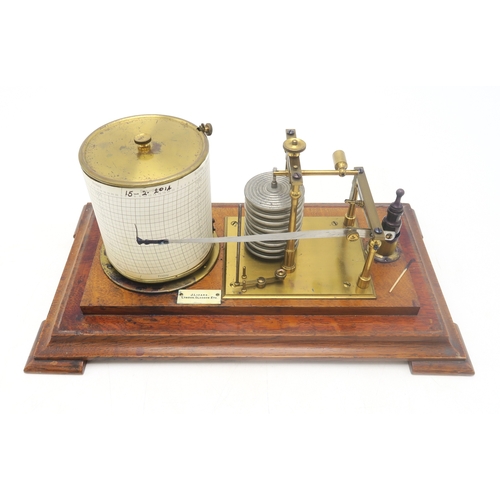 2651 - A BAROGRAPH BY J. LIZARS, LONDON, GLASGOW, Etc.In oak case, glazed with bevelled panes, measuring ap... 