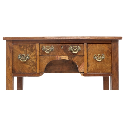 2039 - A 19TH CENTURY MAHOGANY BOWFRONT LOWBOY with single central drawer over shaped apron flanked by... 