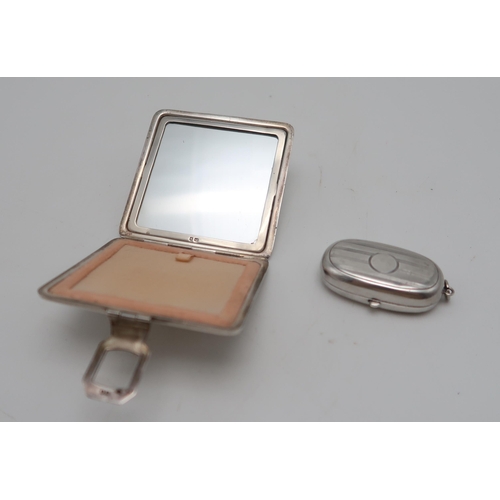 358 - A silver powder compact, Birmingham 1909, and a silver Mappin & Webb, sovereign case Birmingham ... 