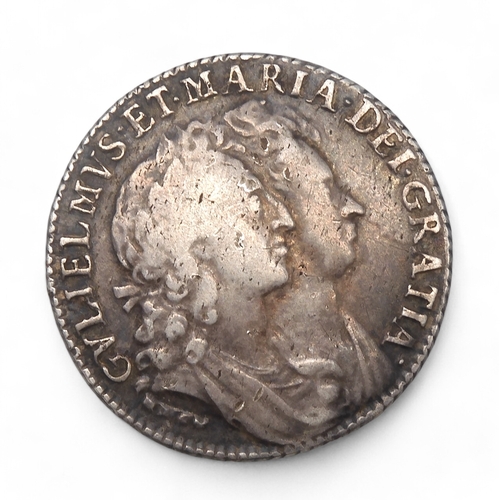 2555 - WILLIAM III, MARY (1689-1694) 1 SHILLING 1693ObverseConjoined laureate and draped busts of King Will... 