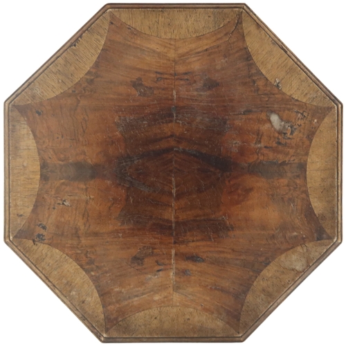 2052 - A LATE 19TH/EARLY 20TH CENTURY MAHOGANY AND BURR WALNUT INLAID OCTAGONAL OCCASIONAL TABLEoctagonal q... 