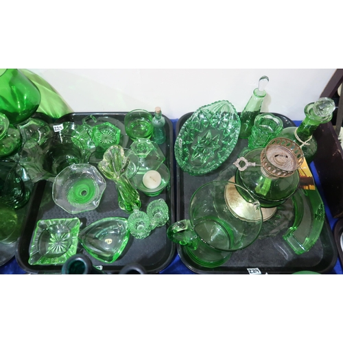 229 - A collection of 1930's and later green glass, together with a small amount of crystal including Stua... 