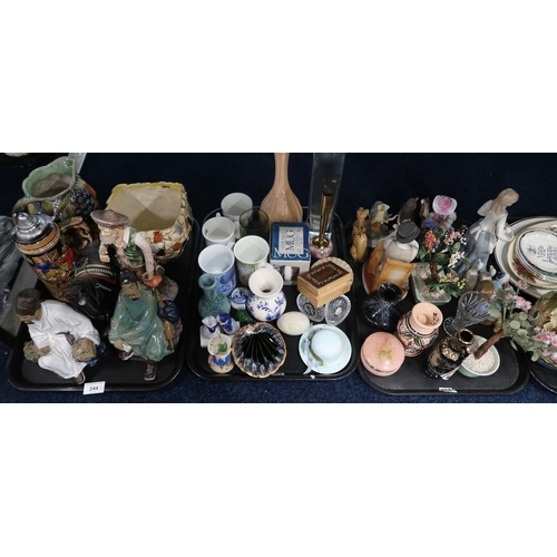 244 - Assorted ceramics and glass including Chinese figures, Hummel figures, glass trees etc