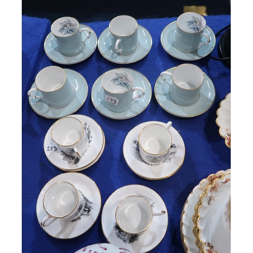 283 - A Haviland & Co Limoges porcelain breakfast and tea set, Royal Chelsea and Royal Worcester coffe... 