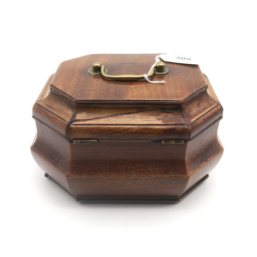 509 - A small 19th century mahogany octagonal casket or caddy, measuring approx. 19cm wide x 11cm high&nbs... 