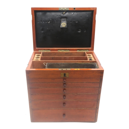 514 - A mahogany multi-drawer dentist's cabinet by Cash & Sons, London, measuring approx. 34cm high x ... 