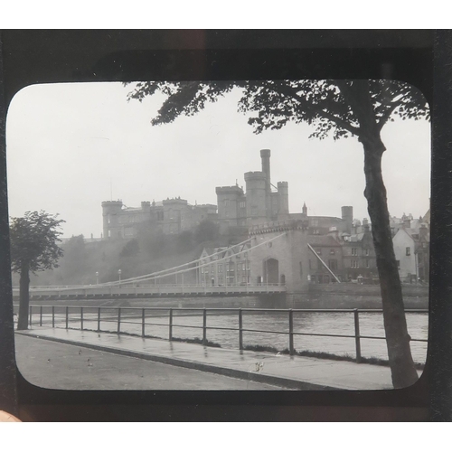 517 - A  collection of monochrome photographic glass plates, to include views of Inverness and its environ... 