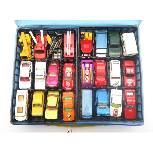 526 - A boxed Matchbox SuperKings K-44 Bridge Layer set and a Collector's Carry Case, with contents (2)