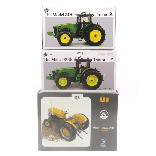 531 - Boxed Ertl Precision II Series 1:32-scale die-cast model John Deere 8430 and 8530 Tractors, together... 