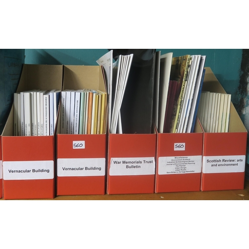 560 - ARCHITECTURAL HERITAGE, CONSERVATION AND LOCAL HISTORYA large quantity of periodicals, to include Ar... 