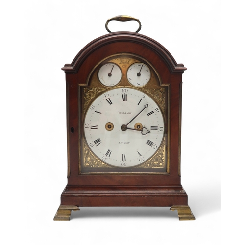 2266 - AN EARLY 19TH CENTURY VULLIAMY OF LONDON 612 BRACKET CLOCKwith brass-bound rosewood triple pad top, ... 