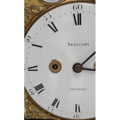 2266 - AN EARLY 19TH CENTURY VULLIAMY OF LONDON 612 BRACKET CLOCKwith brass-bound rosewood triple pad top, ... 