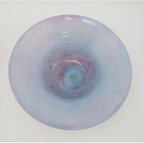 2271 - A COLLECTION OF SCOTTISH GLASSincluding a Monart pale blue and pink bubble glass bowl, 23.5cm diamet... 