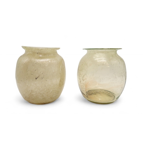 2279 - A 1930'S SODA GLASS VASEwith multiple bubble inclusions, together with another clearer example (2)... 