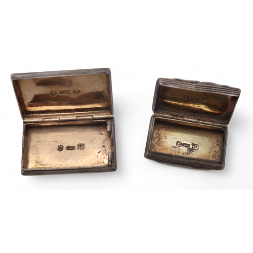 2548F - A GEORGE IV SILVER VINAIGRETTEmaker's mark TS, Birmingham 1827, of rectangular form, the body with e... 