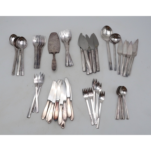 2548K - GEORG JENSEN;A forty-seven piece New York pattern stainless steel cutlery service, designed by Henni... 