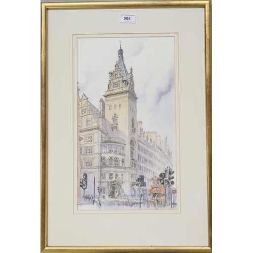 904 - WILLIAM J MASKELL (SCOTTISH CONTEMPORARY) CENTRAL STATION HOTEL Watercolour, signed lower ... 