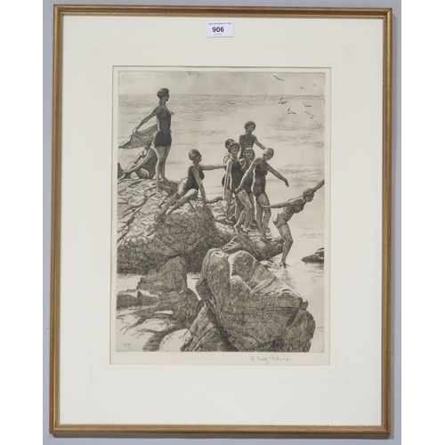 906 - ROBERT CRAIG-WALLACE (SCOTTISH 1886-1969) BATHERS Etching, signed lower right, 42 x 31cm... 