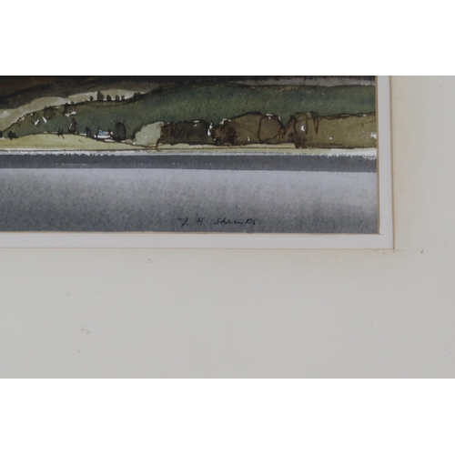 914 - TOM HOVELL SHANKS RSW (SCOTTISH 1921-2020) LOCH RANNOCH Watercolour, signed lower right, 16 x 69cm T... 