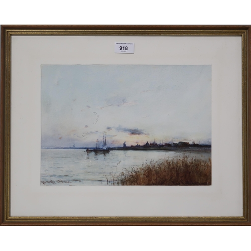 918 - JAMES MACMASTER RSW RBA (SCOTTISH 1856-1913) DUTCH HARBOUR Watercolour, signed lower left,... 