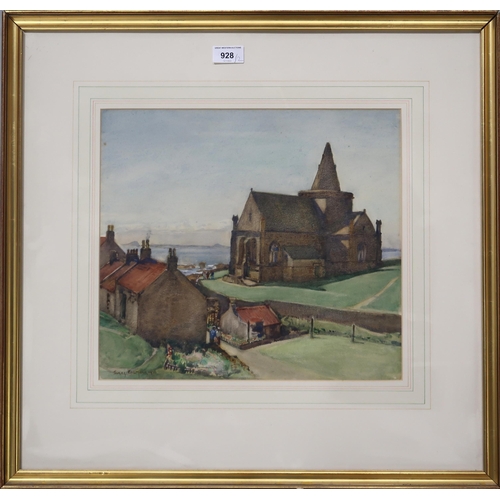 928 - JAMES GILMOUR (SCOTTISH 1885 - 1937) ST MONAS, AULD KIRK Watercolour, signed lower left, dated 1956,... 