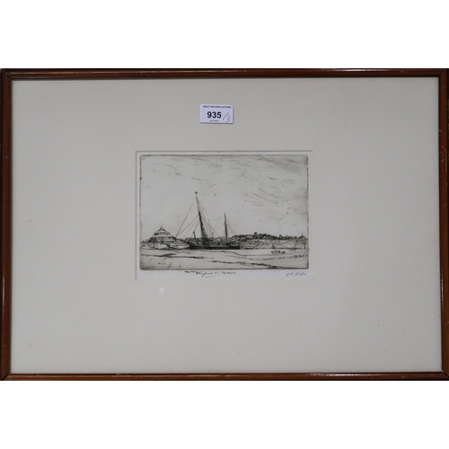 935 - FRANCIS SEYMOUR HADEN (ENLGISH 1818-1910) HARRY KELLY'S, PUTNEY Etching, signed lower righ... 