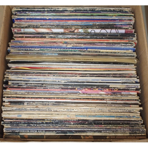 455 - VINYL RECORDS a mixed box of mostly rock and pop vinyl LP records, to include such artists as Van Ha... 