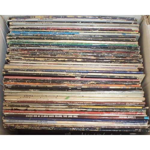 457 - VINYL RECORDS a mixed box of mostly rock and pop vinyl LP records, to include such artists as Deep P... 