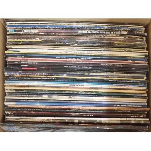 458 - VINYL RECORDS a mixed box of mostly rock, folk and pop vinyl LP records, to include such artists as ... 