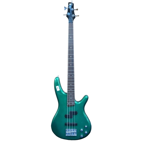 476 - An Ibanez SR 300 DX electric bass guitar, with 24 frets and a deep green double cutaway body