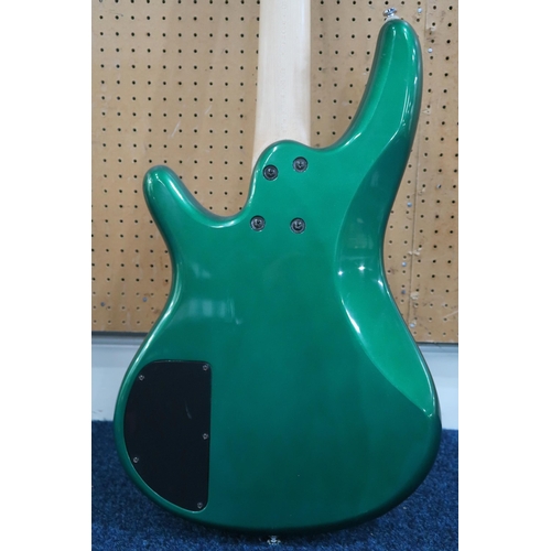 476 - An Ibanez SR 300 DX electric bass guitar, with 24 frets and a deep green double cutaway body