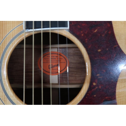 482 - GIBSON J-185 KOA c.2000sWith Koa back and sides, spruce top, ebony fretboard with abalone inlay. Mad... 