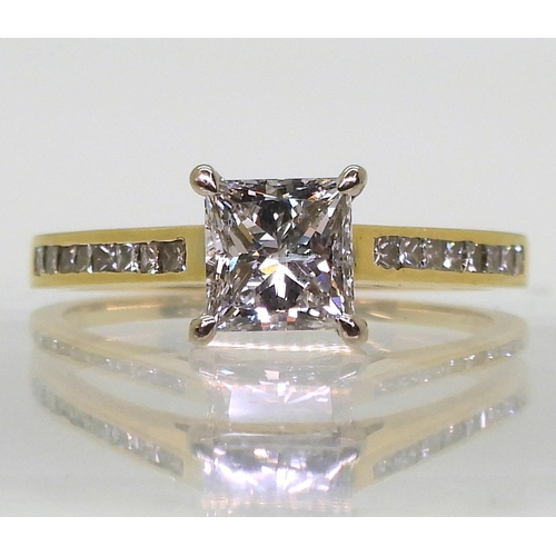 700 - A princess cut diamond ring, from 77 DIAMONDS, with a point of sale replacement valuation dated 2016... 