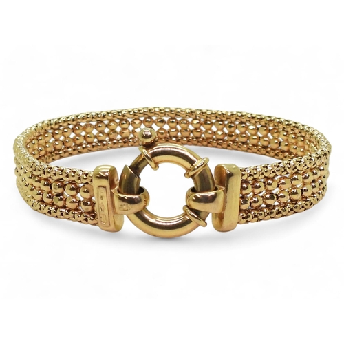 740 - A 9ct gold Italian made (UnoAErre Brand) fancy link bracelet, length 19cm, weight 15.8gms